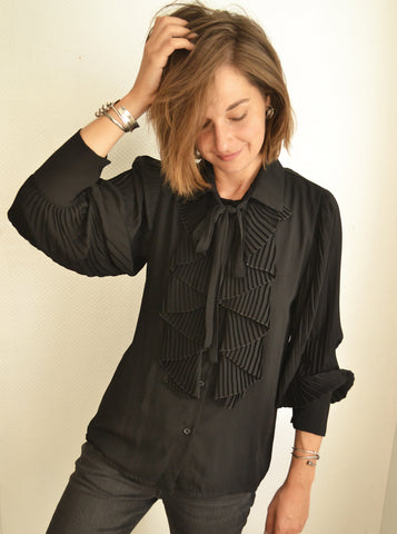 Blouse Black Jabot