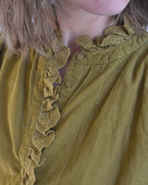 Blouse Velours Côtelé Olive