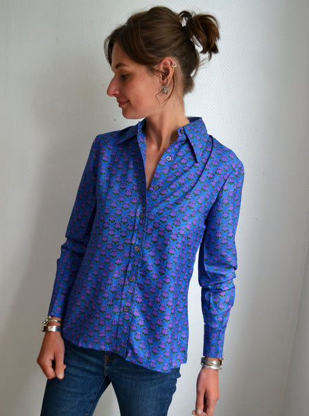 Chemise indienne en soie Block Print
