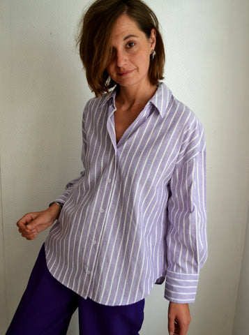 Chemise rayée Lilas Neuve