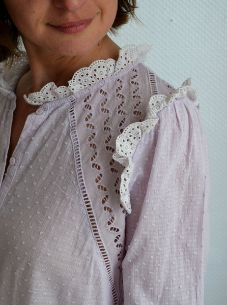Chemise Lilas Volantée