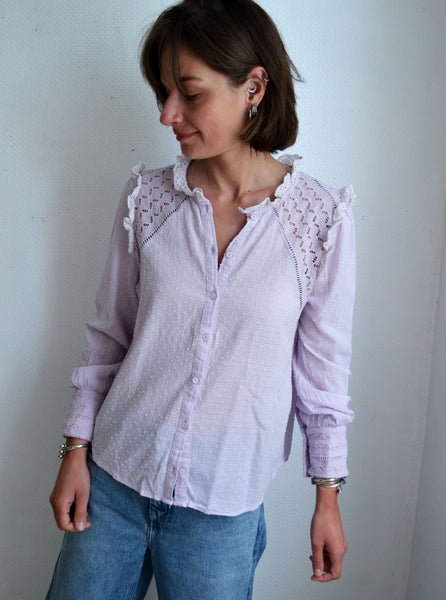 Chemise Lilas Volantée