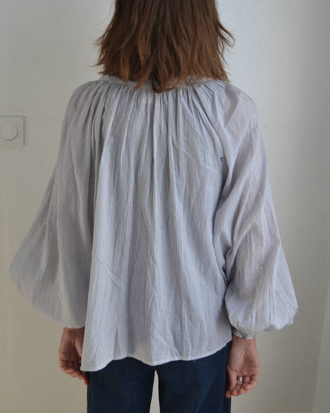 Blouse Rayée Manches Ballon
