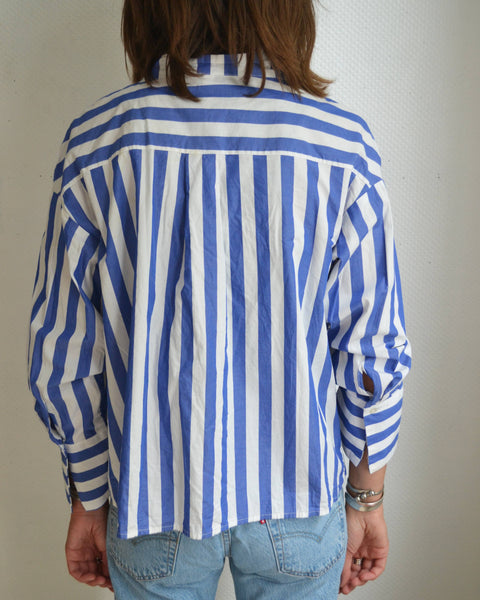 Blouse rayée bleu blanc