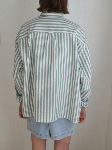 Chemise Verte & Blanche Rayée