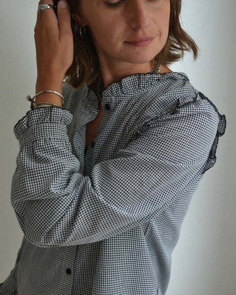 Blouse Vichy noir et blanc