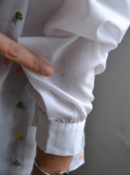 Chemise Fleurs brodées Vintage