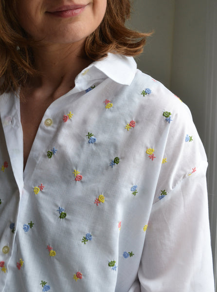 Chemise Fleurs brodées Vintage