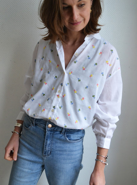 Chemise Fleurs brodées Vintage