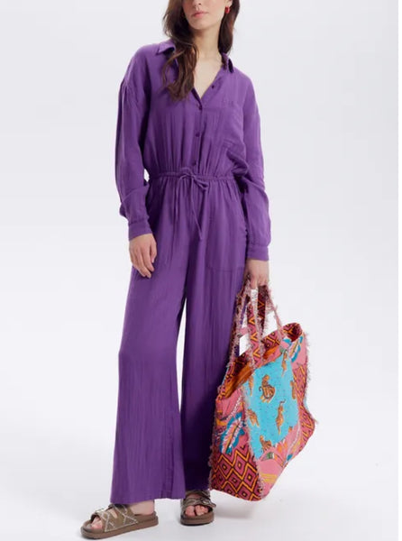 Combinaison Gaze de coton violette