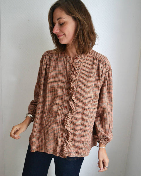 Blouse Carreaux Volants