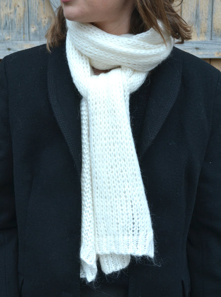 Écharpe Mohair blanche Lalotti