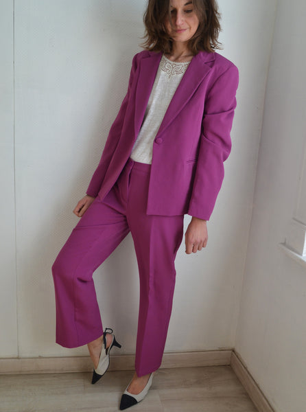 Ensemble Costume Blazer/Pantalon Magenta
