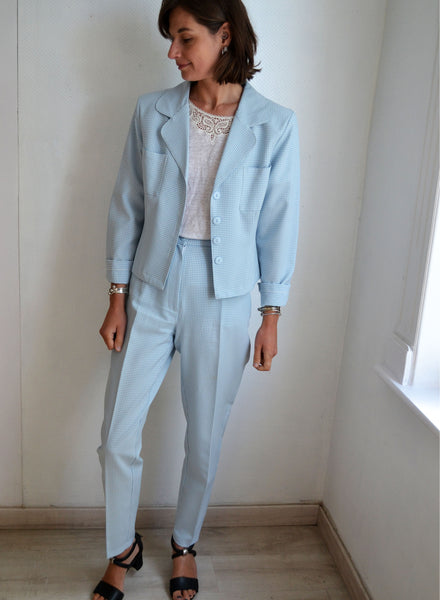 Ensemble Blazer Pantalon Vichy Vintage