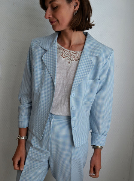Ensemble Blazer Pantalon Vichy Vintage