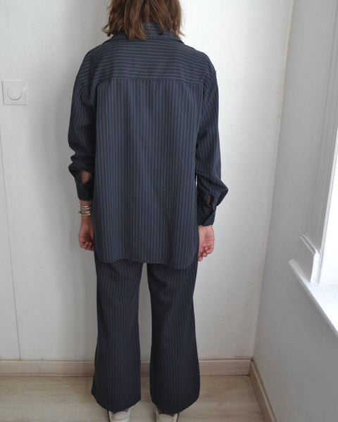 Ensemble Rayé  Chemise Pantalon Garçonne
