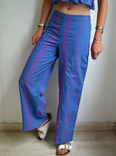 Ensemble Crop Top Pantalon Broderies