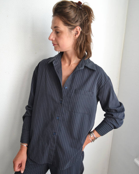 Ensemble Rayé  Chemise Pantalon Garçonne