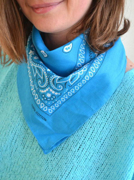 Foulard bandana bleu