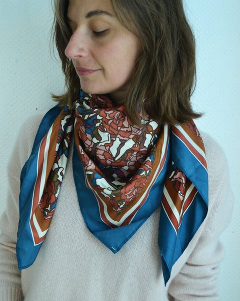 Foulard en Soie Fleuri Fossil
