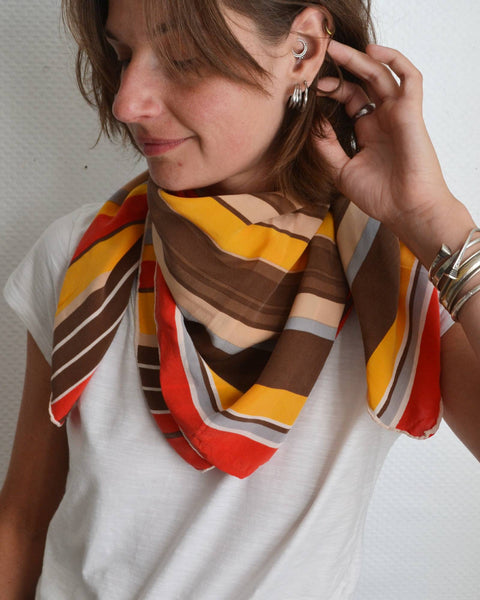 Foulard Soie rayé Vintage