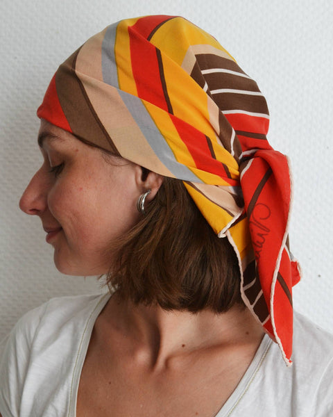 Foulard Soie rayé Vintage