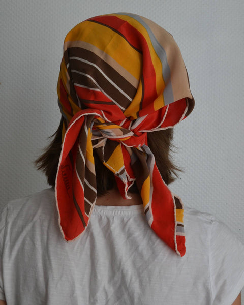 Foulard Soie rayé Vintage