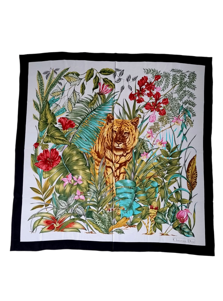 Foulard en Soie Tigre Dior Vintage