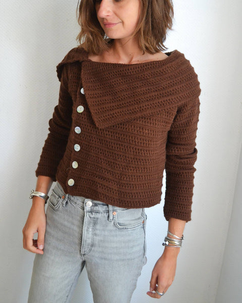 Gilet Asymétrique Chocolat