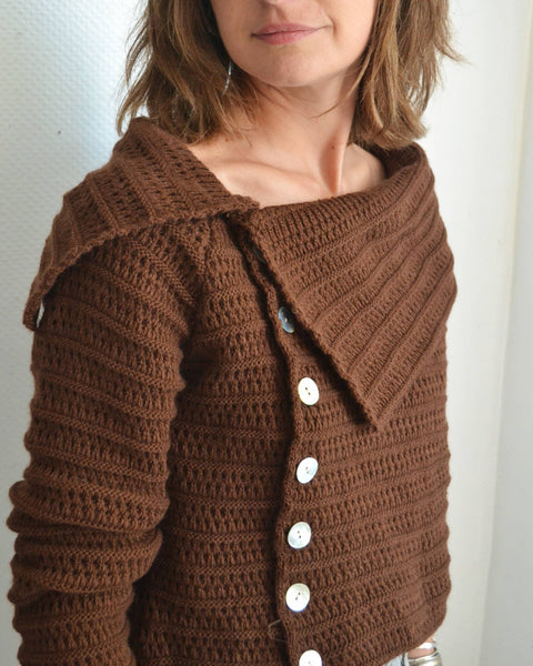 Gilet Asymétrique Chocolat