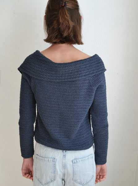 Gilet Crochet Asymétrique Pétrol