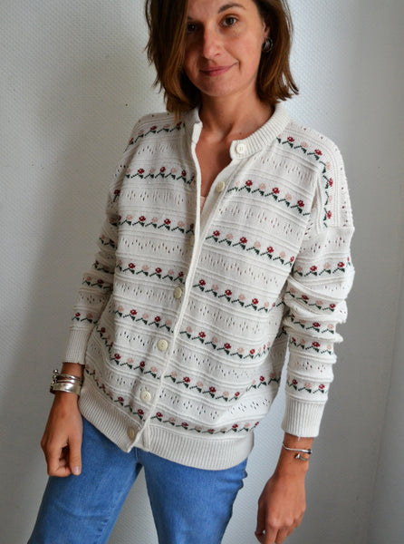 Gilet vintage Fleuri