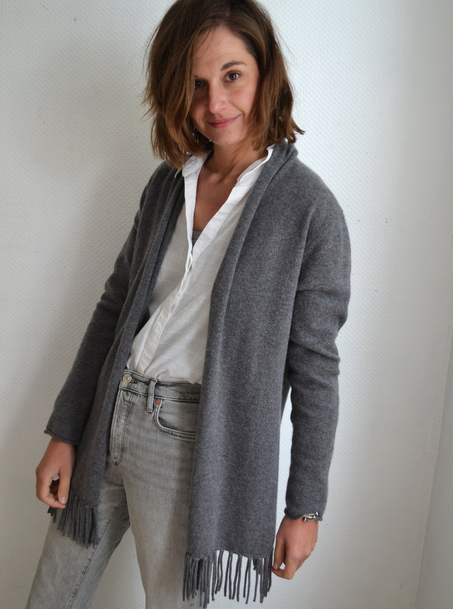 Gilet franges cachemire