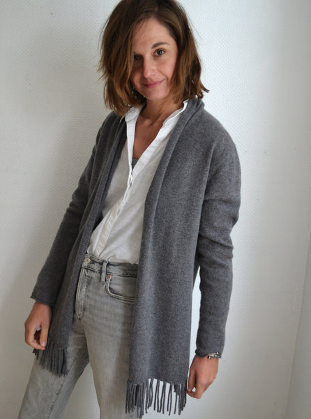 Gilet franges cachemire