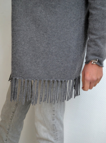 Gilet franges cachemire