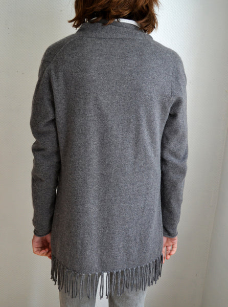 Gilet franges cachemire