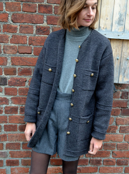 Gilet Long Laine Vintage