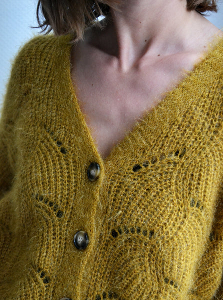 Gilet Mailles Moutarde