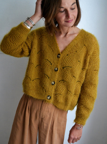 Gilet Mailles Moutarde