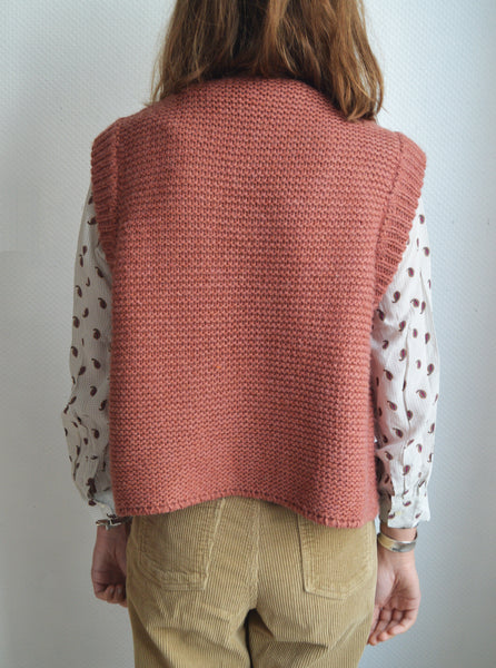 Gilet sans manche Maille Terracotta