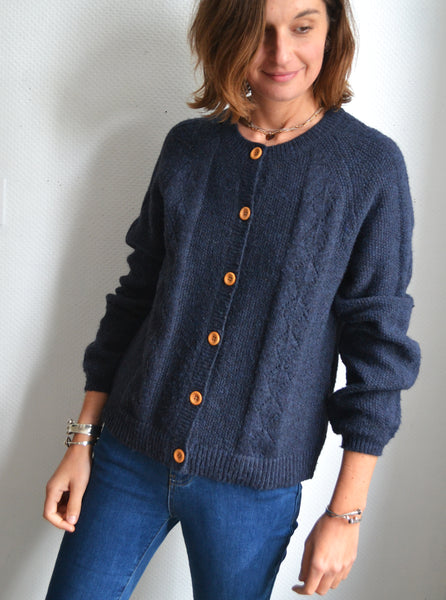 Gilet Mailles Marine