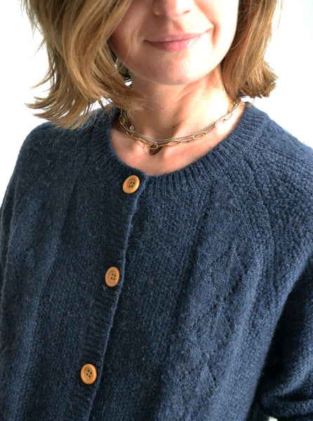 Gilet Mailles Marine