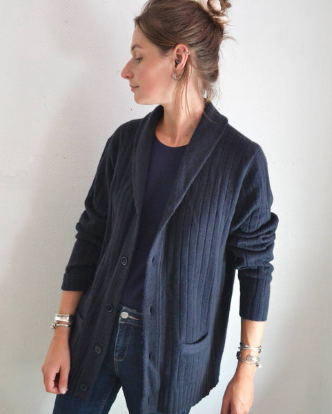 Gilet Esthème Cachemire Marine