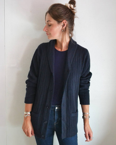 Gilet Esthème Cachemire Marine