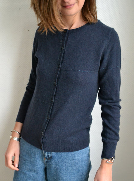 Gilet Marine Esthème Cachemire