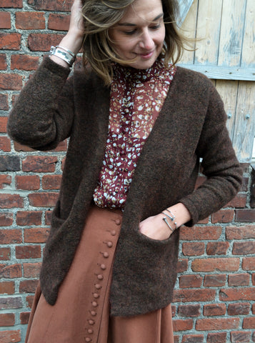 Gilet Mohair Blend Marron