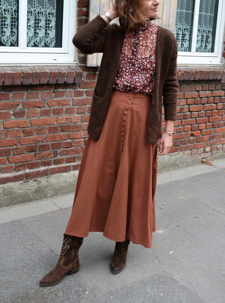Gilet Mohair Blend Marron