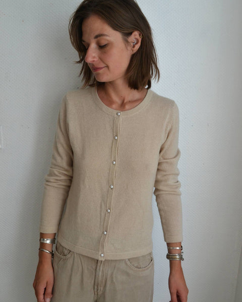 Gilet Sable Cachemire