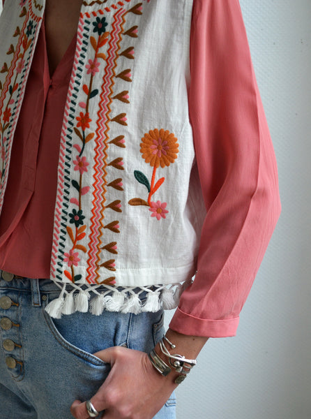 Gilet Sans Manche à broderies