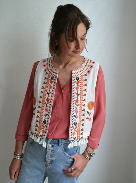 Gilet Sans Manche à broderies